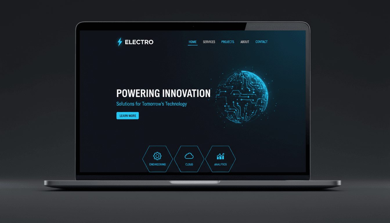 Custom service business website on desktop