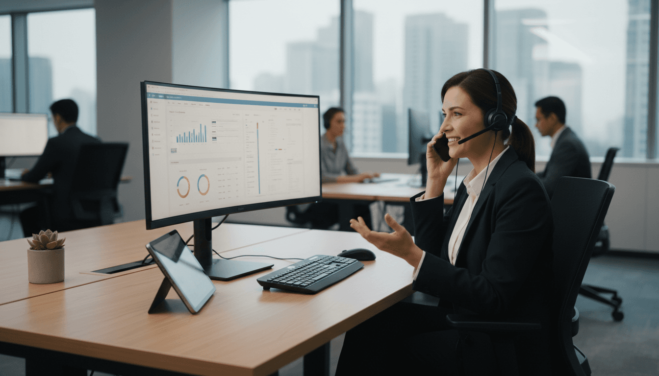AI voice receptionist answering incoming calls
