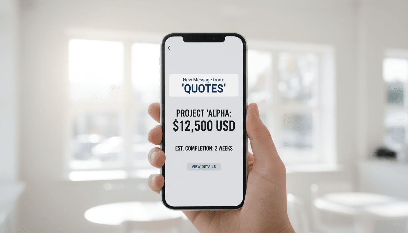 Instant SMS quote delivery to customer